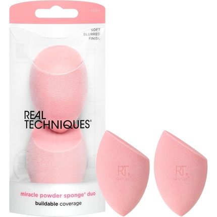 Real Techniques New Foam Technology Miracle Powder Sponge For Even Powder