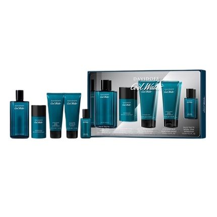 Davidoff Cool Water Set Includes 125Ml Edt Spray 75Ml Shower Gel 75Ml After Shave Lotion 75Ml Deo Stick And 15Ml Edt Spray