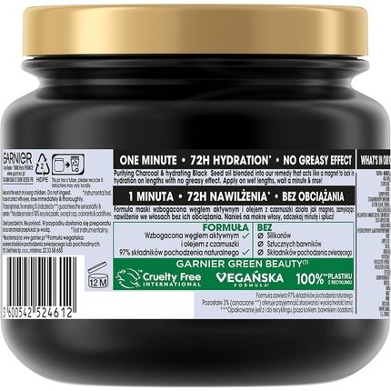 Garnier Botanic Therapy Activated Carbon And Black Cumin Oil Hair Mask 340Ml