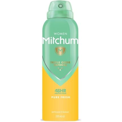Mitchum Women Triple Odor Defense 48Hr Protection Aerosol Deodorant & Anti-Perspirant Pure Fresh 200Ml