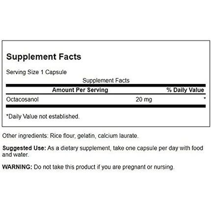 Swanson Maximum-Strength Octacosanol 20Mg 30 Capsules