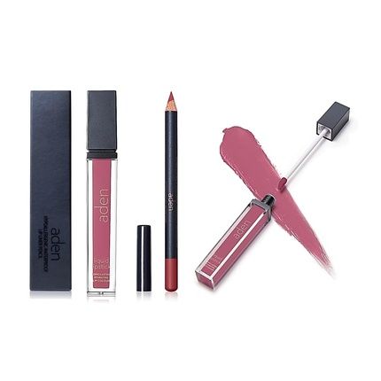 مجموعة أحمر شفاه سائل غير لامع 2 في 1 من عدن، 7 مل