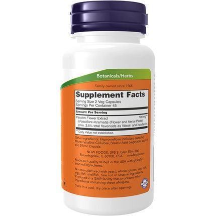 Now Foods Passion Flower Extract 350Mg 90 Vcaps
