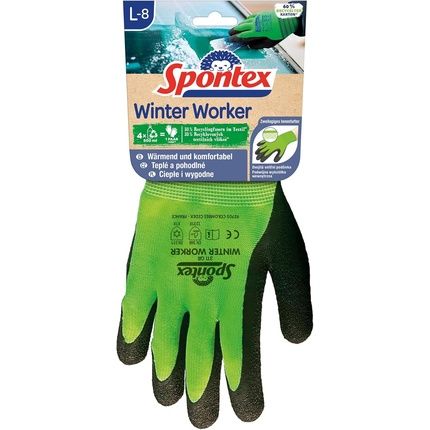 Spontex Winter Worker Work Glove For Rough Work In Cold Weather Made From Recycled Pet Bottles Size L 1 Pair