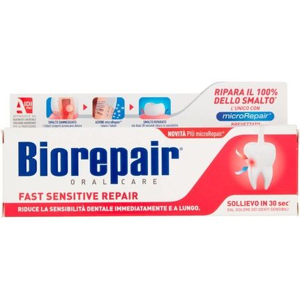 Biorepair Fast Sensitive Repair Toothpaste With Microrepair 2.5Fl.Oz 75Ml - Image 3
