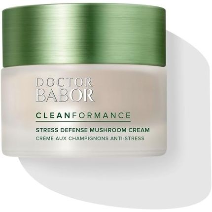 Doctor Babor Cleanformance Stress Defense Mushroom Cream With Reishi, Chaga, Shiitake Mushrooms & Ginseng Root Face Cream Moisturizing For Face Neck & Decollete 50Ml