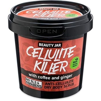 Beauty Jar Cellulite Killer Anti-Cellulite Dry Body Scrub 150G - Natural Coffee And Ginger Powder For Smoother Skin