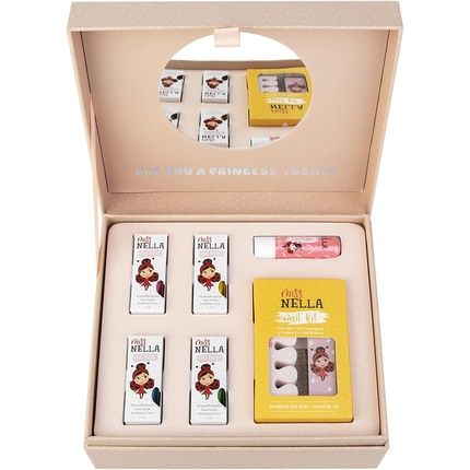 Miss Nella Limited Edition Beauty Case With Nail Polishes, Lip Balm, And Accessories For Girls And Teens - Kid Friendly And Non-Toxic