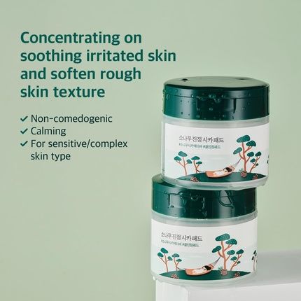 Round Lab Pine Calming Cica Pad Unscented Exfoliating And Toning Pads For All Skin Types 50 Sheets