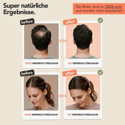 Imperio Hair Thickening Litter 100% Natural Premium Salon Deluxe Gray