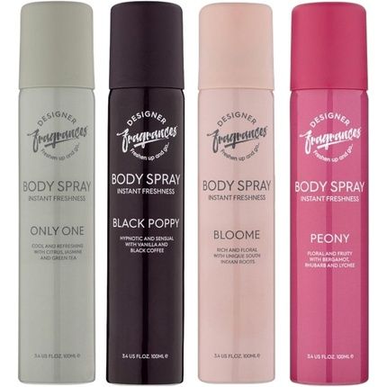 Designer Fragrances Body Spray 100Ml Only You, Black Poppy, Bloome, Peony