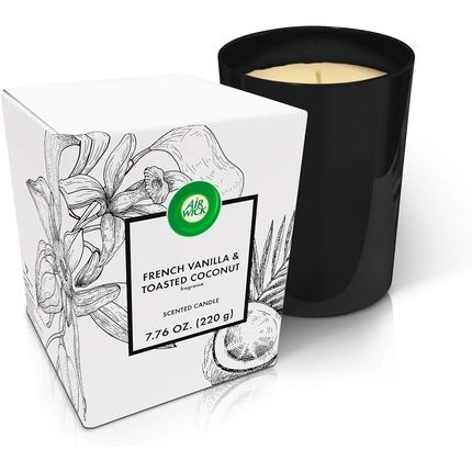 Air Wick French Vanilla & Toasted Coconut Scented Candle 220G 40 Hours Burn Time 1 Count