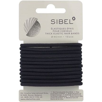 Black Thick Elastic 12 Piece Sibel