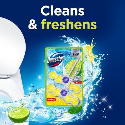 Domestos Power 5 Lime Toilet Rim Blocks 50G - Pack Of 2