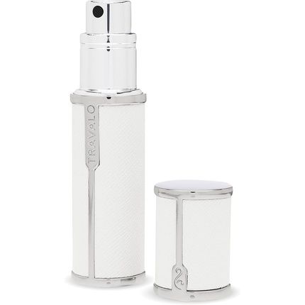 Travalo Milano Perfume Atomizer Travel Refill U-Change System Tsa Approved Reusable Airtight Easy Fill Mini Pump Sprayer Lightweight Portable Vegan Leather With Polished Metal Outer Shell 0.17Oz