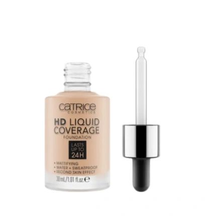 Catrice Hd Liquid Coverage Foundation 030 Sand Beige 30Ml Lasts Up To 24 Hours