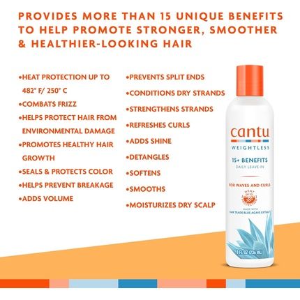 Cantu Weightless 15 Benefits Daily Leave-In Conditioner 236Ml - Image 3