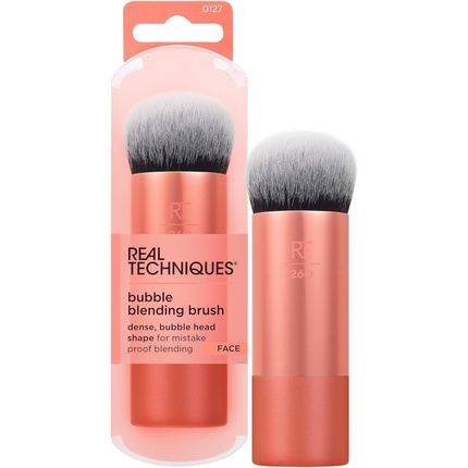 Real Techniques Bubble Blending Makeup Brush Multipurpose Face Brush For Liquid Cream And Powder Products Unique Bubble Brush Head Synthetic Bristles Vegan And Cruelty Free