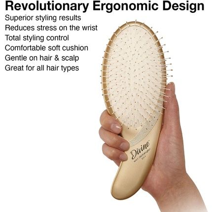 Olivia Garden Divine Wet Detangler Hair Brush Ergonomic Paddle With Memory-Flex Bristles - Image 3