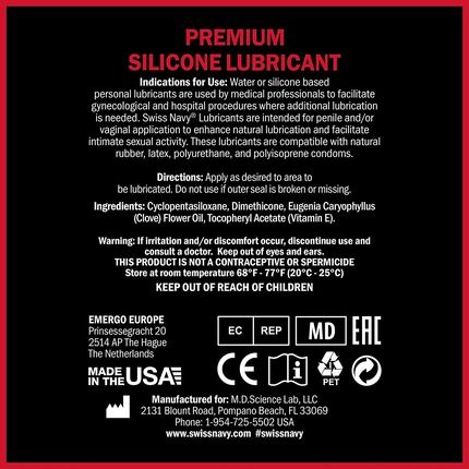 Swiss Navy - Silicone Based Lubricant For Anal Use 240Ml