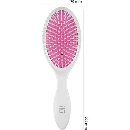 Tb Tools For Beauty Ilu Easy Detangling Hairbrush For All Hair Types With Vegan Bristles Soft Cushion And Pins Oval Shape White Color So Touchable