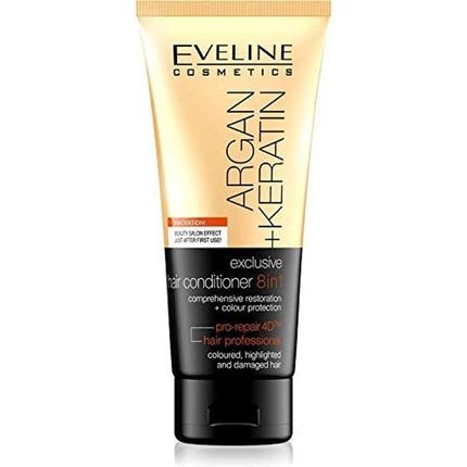 Eveline Argan + Keratin 8-In-1 Hair Conditioner 6.8 Fl Oz/200 Ml