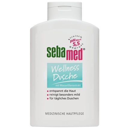 Sebamed Wellness Shower, Gentle Cleansing For Sensitive Skin 400Ml With Care Complex Of Water Lily Extract And Allantoin - Made In Germany