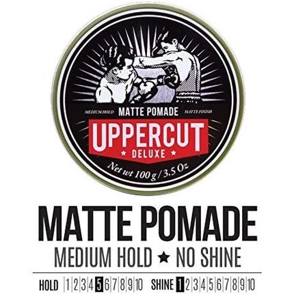 Uppercut Deluxe Matte Pomade Hair Styling Product For Men With Medium Hold And No Shine 100G
