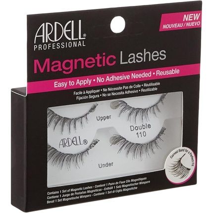 Ardell Magnetic Double 110 Real Hair Magnetic Lashes With Magnetic Applicator - Vegan, Flexible, And Reusable