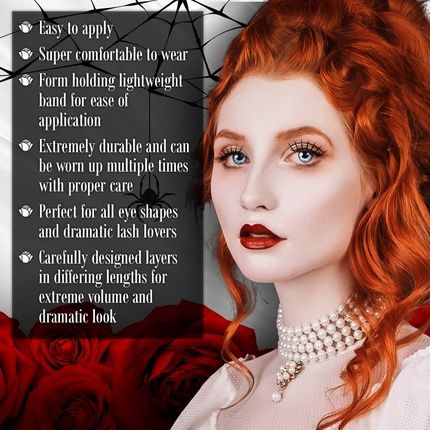 Fright Night Spider Web False Lashes With Adhesive For Scary Spooky Dramatic Eyes - Image 3