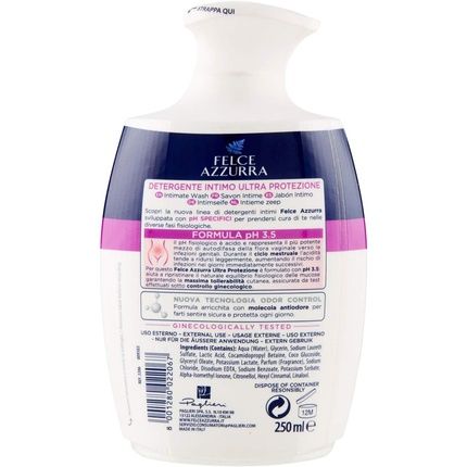 Felce Azzurra Ultra Protection Intimate Cleanser Ph 3.5 For Cycle 250Ml
