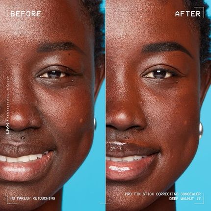 Nyx Professional Makeup Correcting Concealer Stick Covers Blemishes Dark Spots Discoloration 12H Wear Vegan Formula Pro Fix Stick Deep Walnut 17 Deep Walnut