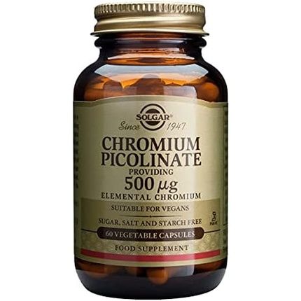 Solgar Chromium Picolinate 500Mcg Vegetable Capsules Balancing Blood Glucose And Supporting Metabolism 60 Capsules - Image 3