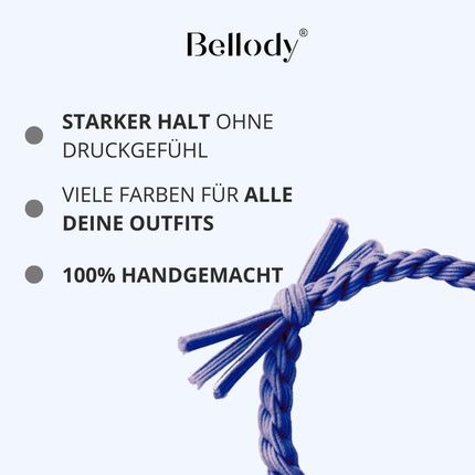 Bellody Original Hair Bobbles Stylish Braided Hair Scrunchie With Strong Hold Set Of 4 Blue Jeans Women'S Hair Accessories In Dark Blue