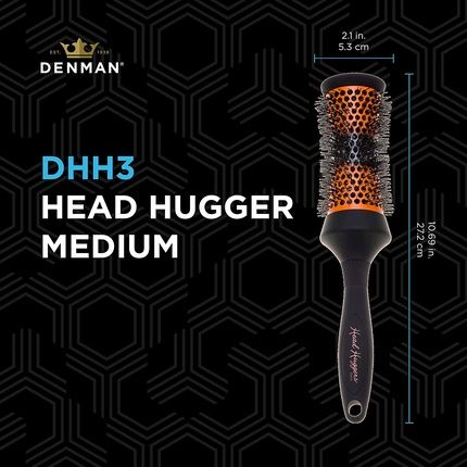 Denman Medium Thermo Ceramic Hourglass Hot Curl Brush Dhh3H For Blow-Drying, Straightening, Defined Curls, Volume & Root-Lift - Orange