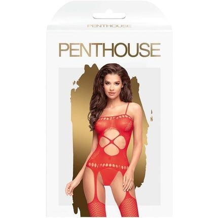 Penthouse Straps Bodystocking Various Sizes Lingerie Black S-L Red