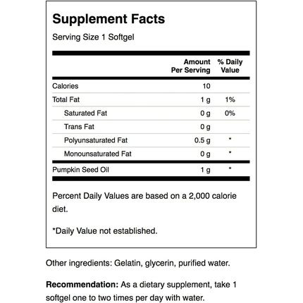 Pumpkin Seed Oil 100 Softgels - Image 3