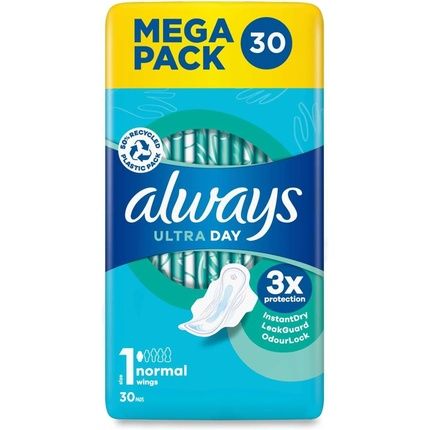 فوط صحية الترا بالأجنحة العادية من الويز 30 فوطة فائقة الامتصاص ورقيقة للغاية لدورة الحيض