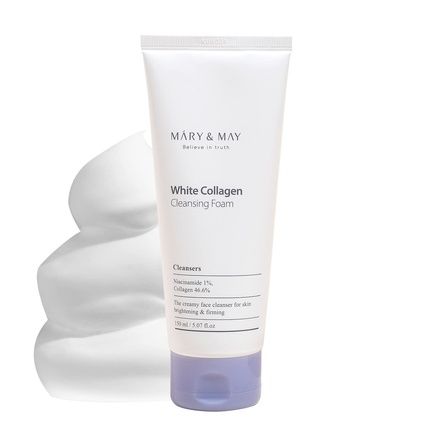 Mary&May White Collagen Cleansing Foam For Skin Brightening And Firming 5.07 Fl Oz