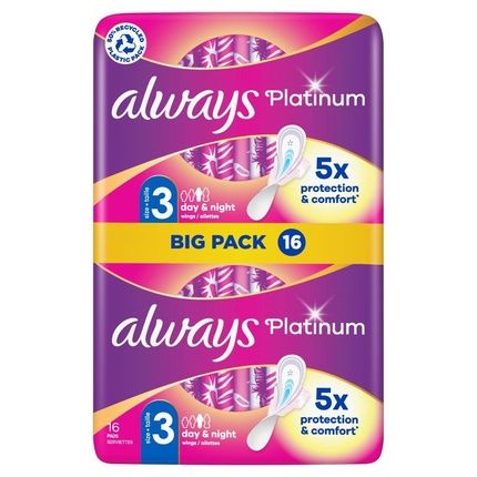 Always Platinum Day & Night Sanitary Pads Mt 3 Always Brand