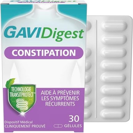 Gavidigest Constipation Relief 30 Capsules - Gluten Free, Lactose Free