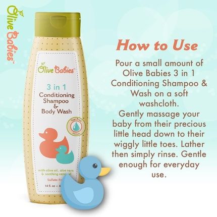 Vitale Olive Babies 3 In 1 Conditioning Shampoo & Body Wash 414Ml
