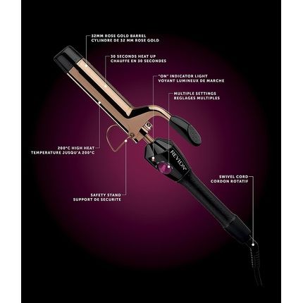 Revlon Long-Last Curl & Wave Curling Iron Hair Styling - Image 3