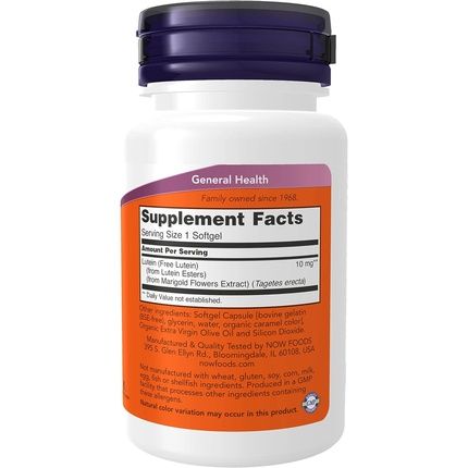 Now Nf Lutein 10Mg 60 Capsules