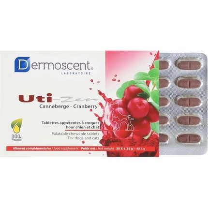 Dermoscent Uti-Zen Cranberry Tablets For Dogs & Cats Food Supplement