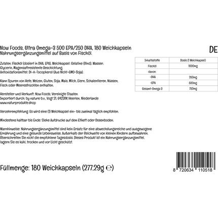Now Foods Ultra Omega-3 500 Epa/250 Dha Softgels 180 Count
