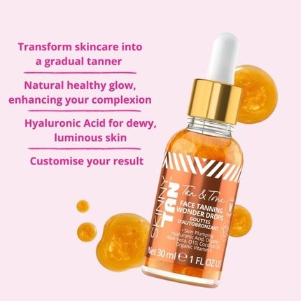 Skinny Tan Tan And Tone Face Tanning Wonder Drops Serum With Hyaluronic Acid 1 Oz