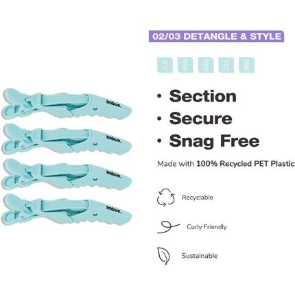Imbue Crocodile Sectioning Clips Detangling Hair Clips For Styling Green