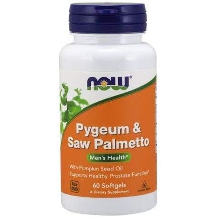 Now Foods Pygeum & Saw Palmetto Extract 25Mg/80Mg 60 Softgels