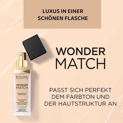 Eveline Cosmetics Wonder Match Foundation - Adaptive Hydrating Satin Finish